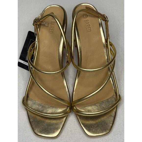 NWT BARED Godwit Gold Leather Heels Buckle Size 40 US 9-9.5 Pliant Metallic $299 - Picture 4 of 10